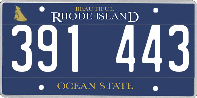 RI license plate 391443
