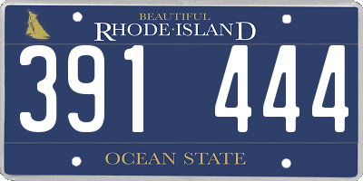 RI license plate 391444