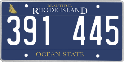RI license plate 391445