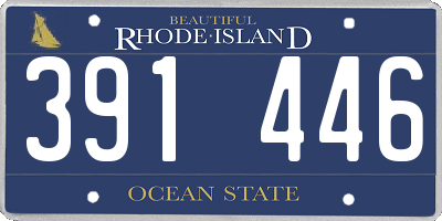 RI license plate 391446