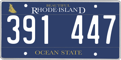 RI license plate 391447