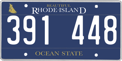 RI license plate 391448