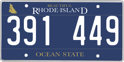 RI license plate 391449