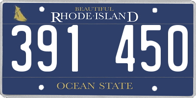 RI license plate 391450