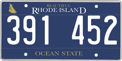 RI license plate 391452