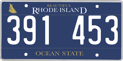 RI license plate 391453