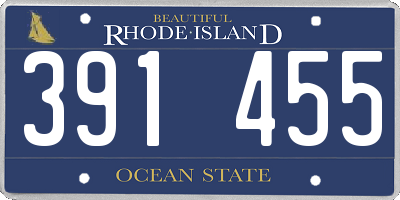 RI license plate 391455