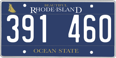 RI license plate 391460