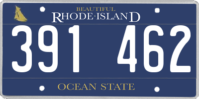 RI license plate 391462