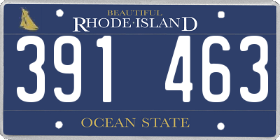 RI license plate 391463