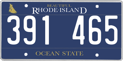 RI license plate 391465