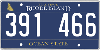 RI license plate 391466