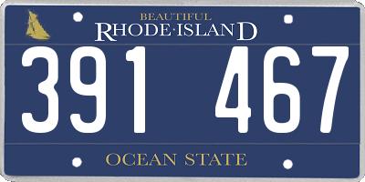 RI license plate 391467