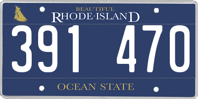 RI license plate 391470