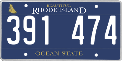 RI license plate 391474