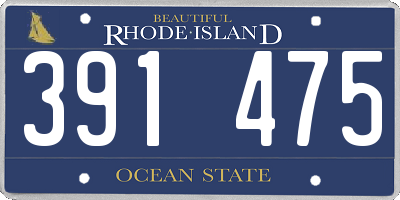 RI license plate 391475