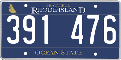 RI license plate 391476