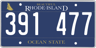 RI license plate 391477