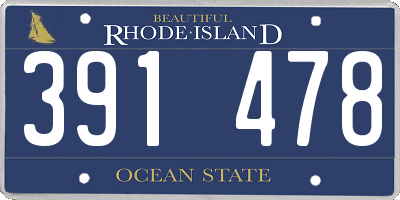 RI license plate 391478