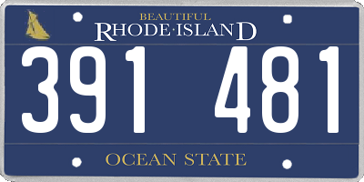 RI license plate 391481