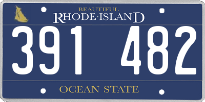 RI license plate 391482