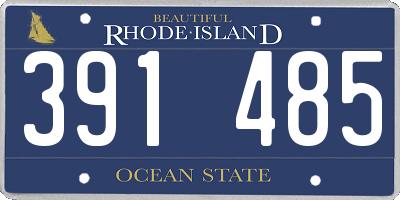 RI license plate 391485