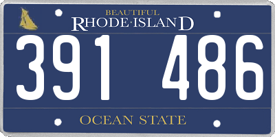 RI license plate 391486