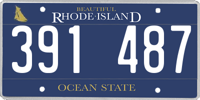 RI license plate 391487