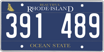 RI license plate 391489
