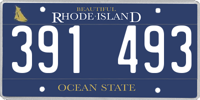 RI license plate 391493