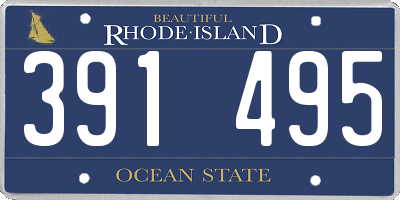 RI license plate 391495