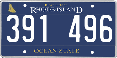 RI license plate 391496
