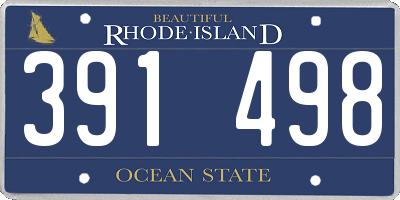 RI license plate 391498