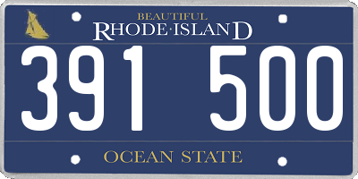 RI license plate 391500