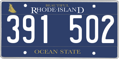 RI license plate 391502