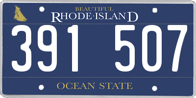 RI license plate 391507
