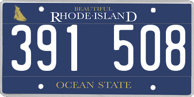 RI license plate 391508