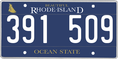 RI license plate 391509