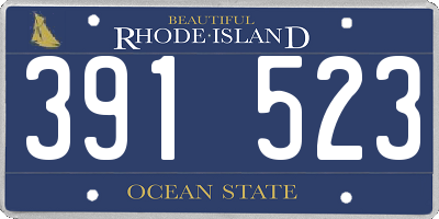 RI license plate 391523