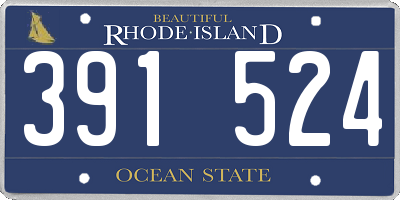 RI license plate 391524