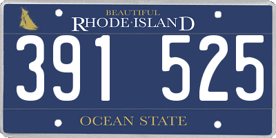 RI license plate 391525