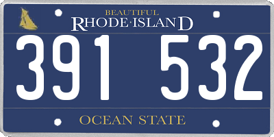 RI license plate 391532