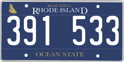 RI license plate 391533