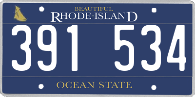 RI license plate 391534