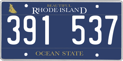 RI license plate 391537