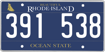 RI license plate 391538