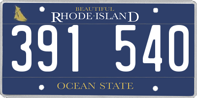 RI license plate 391540