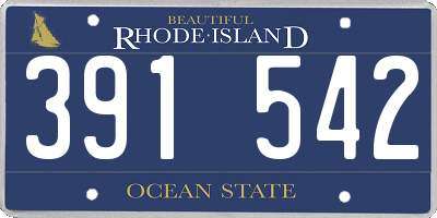 RI license plate 391542