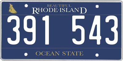 RI license plate 391543