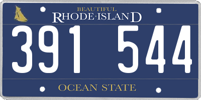 RI license plate 391544